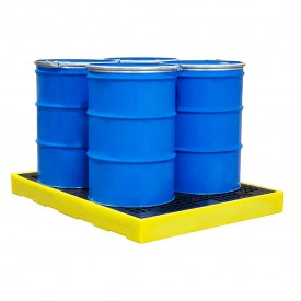 Bunded Low Profile Drum Spill Floors For 4 x 205L Drums - 300L Bund